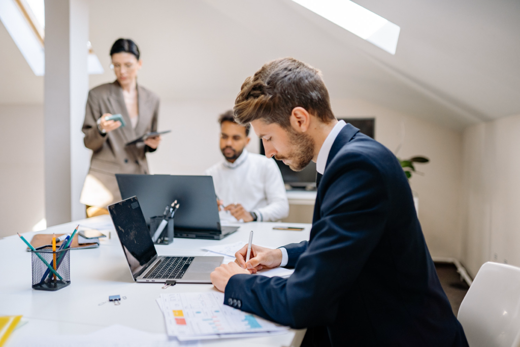 Man working on desk 