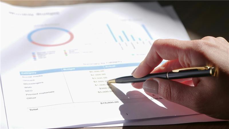 professional reviewing financial charts and documents