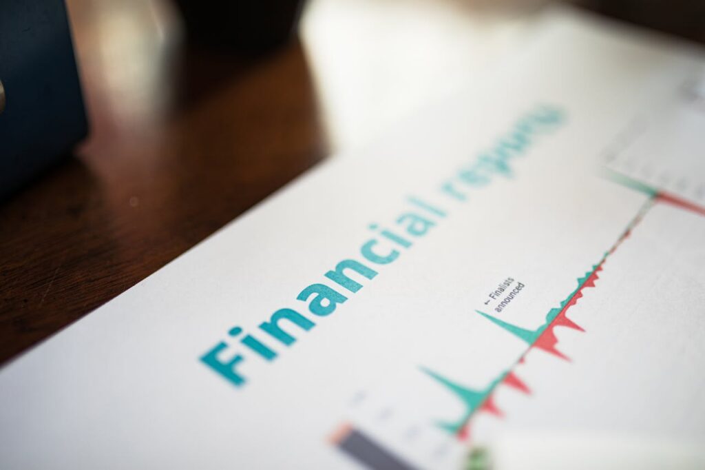 Close-up picture of a financial report