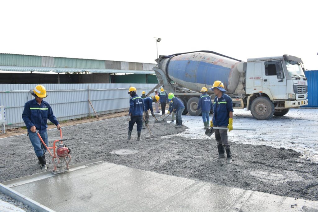 Workers at a construction site